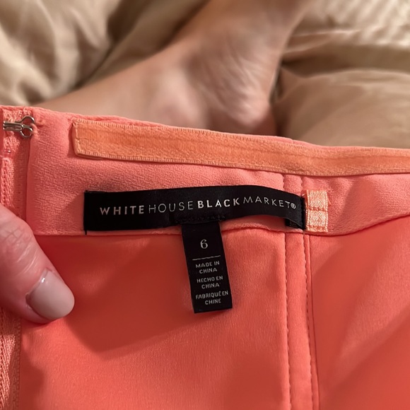 Peach colored peplum strapless top from WHBM - Picture 4 of 6